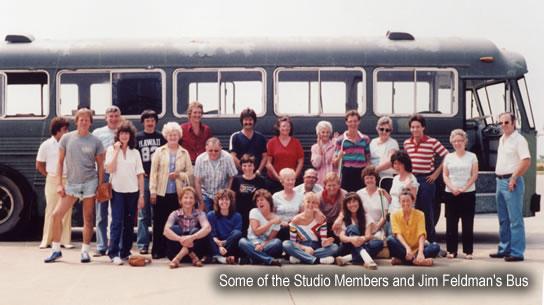 Some of the Studio Members and Jim Feldman's Bus